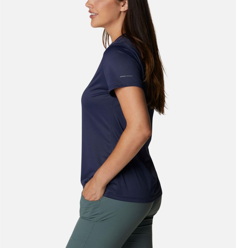 Navy Columbia Hike Short Sleeve Crew Women's T-Shirt | 17869IUFO