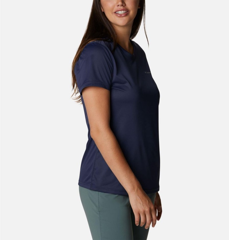 Navy Columbia Hike Short Sleeve Crew Women's T-Shirt | 17869IUFO