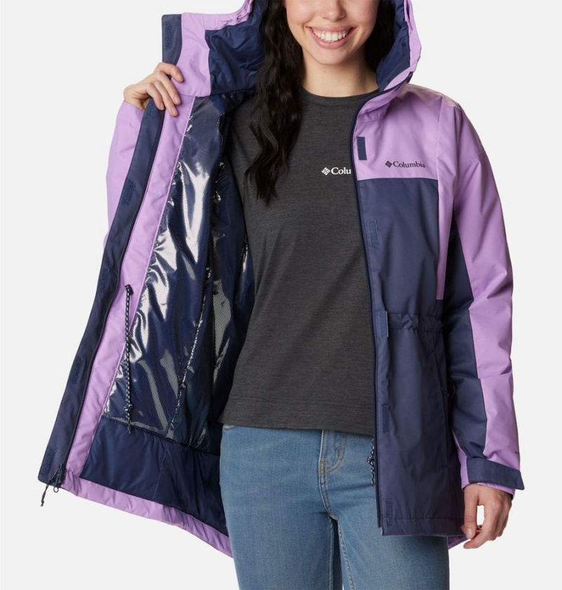 Navy Columbia Hikebound Long Insulated Women's Puffer Jacket | 52413EKJC