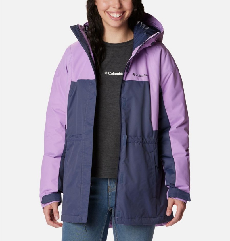 Navy Columbia Hikebound Long Insulated Women's Puffer Jacket | 52413EKJC