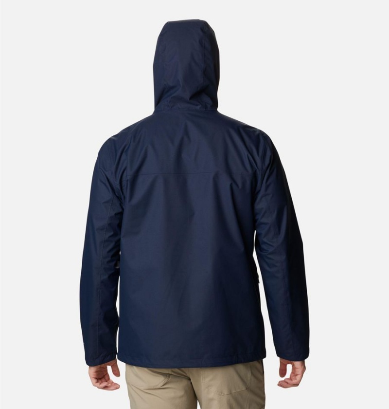 Navy Columbia Hikebound Men's Rain Jacket | 84735KNAL