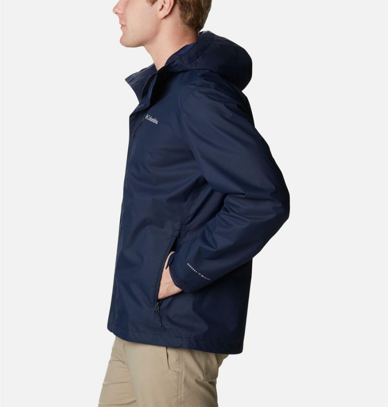 Navy Columbia Hikebound Men's Rain Jacket | 84735KNAL