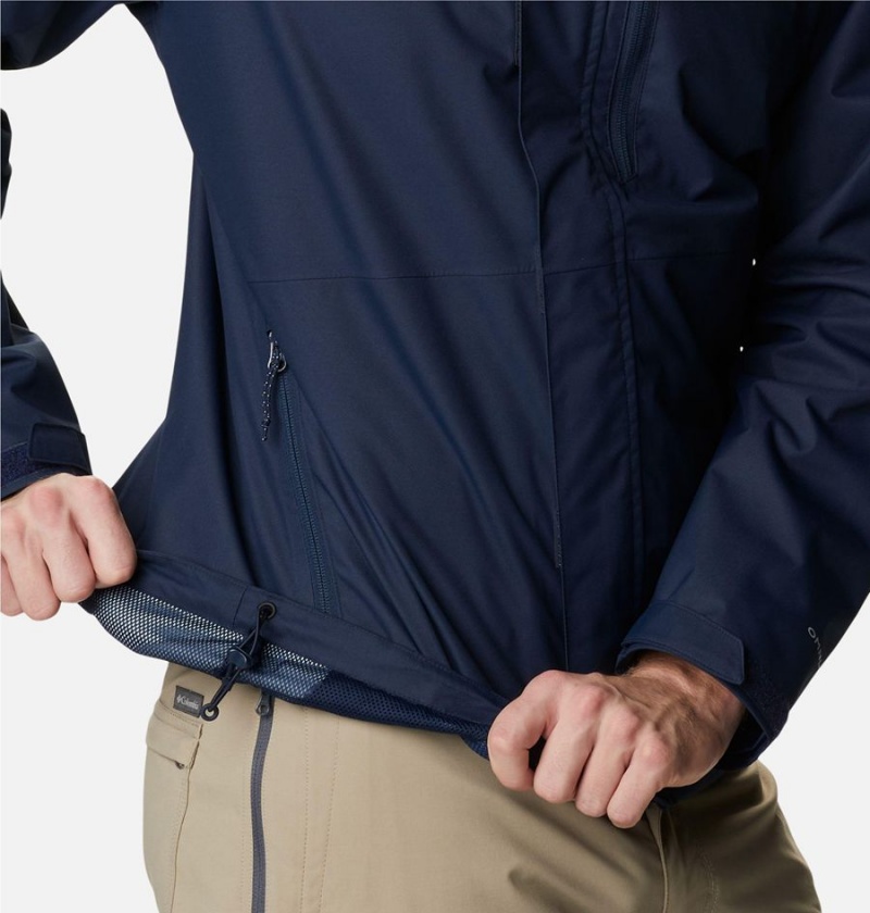 Navy Columbia Hikebound Men's Rain Jacket | 84735KNAL