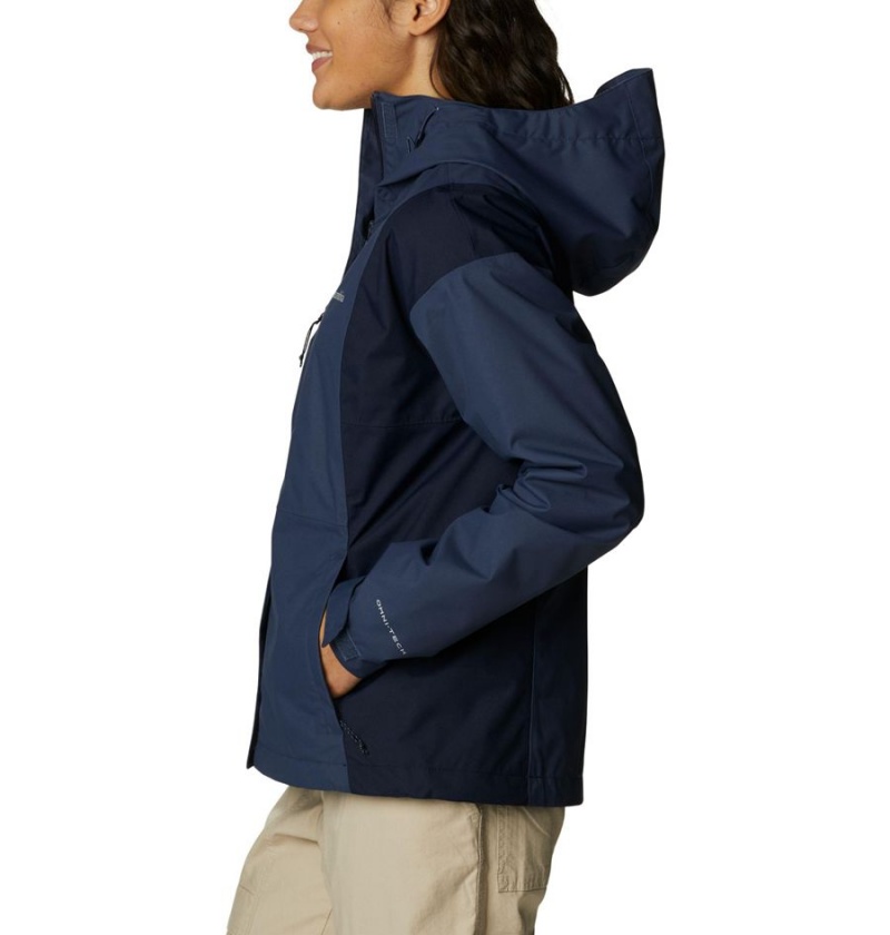 Navy Columbia Hikebound Women's Rain Jacket | 63785TQSL