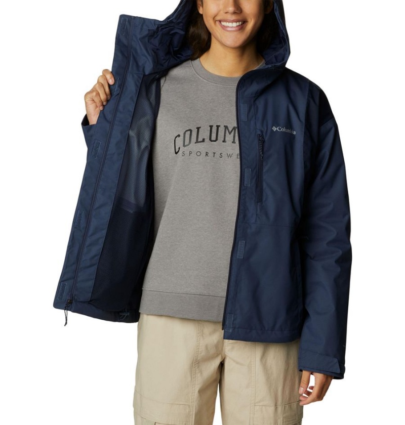 Navy Columbia Hikebound Women's Rain Jacket | 63785TQSL