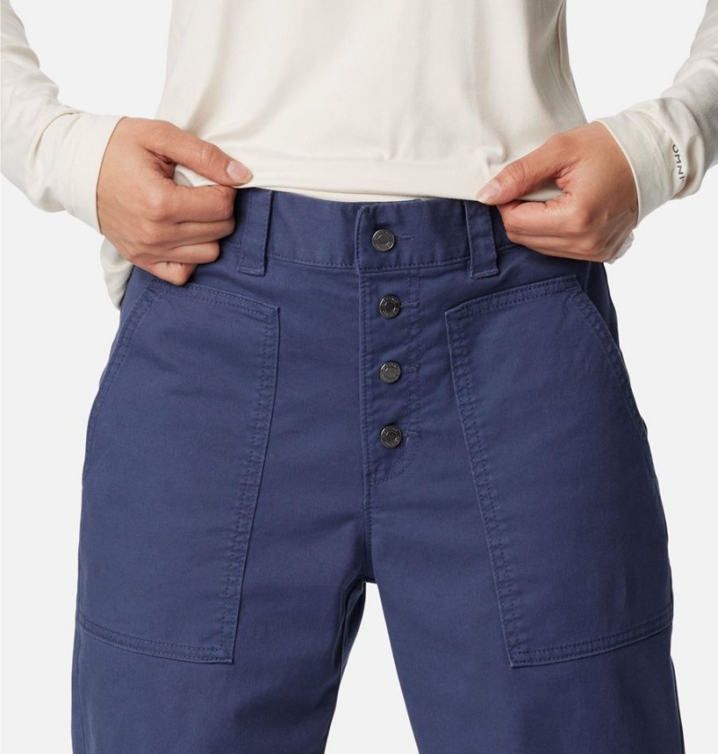 Navy Columbia Holly Hideaway Cotton Women's Pants | 61527MYXZ