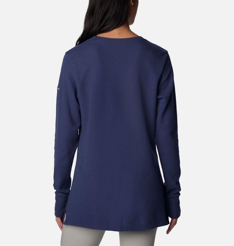 Navy Columbia Holly Hideaway Waffle Tunic Women's Pullover | 87562QRUW