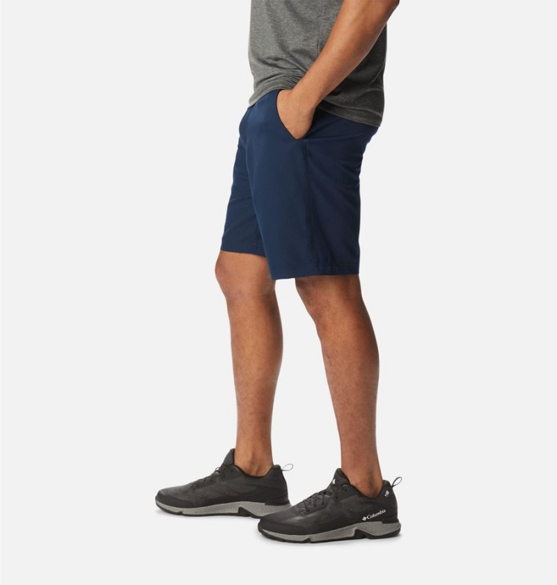 Navy Columbia Iron Mountain Trail Men's Shorts | 16037KMYN