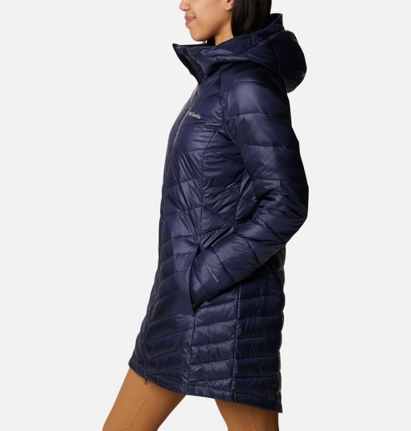 Navy Columbia Joy Peak Mid Insulated Hooded Women's Puffer Jacket | 59786XORS