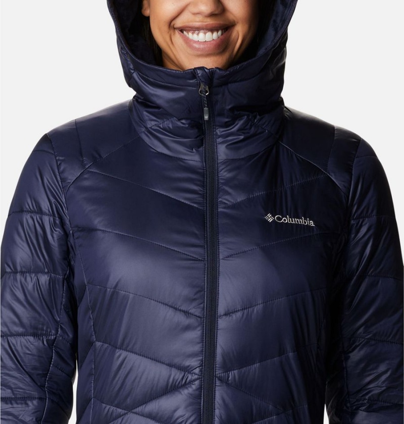 Navy Columbia Joy Peak Mid Insulated Hooded Women's Puffer Jacket | 59786XORS