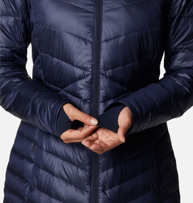 Navy Columbia Joy Peak Mid Insulated Hooded Women's Puffer Jacket | 59786XORS