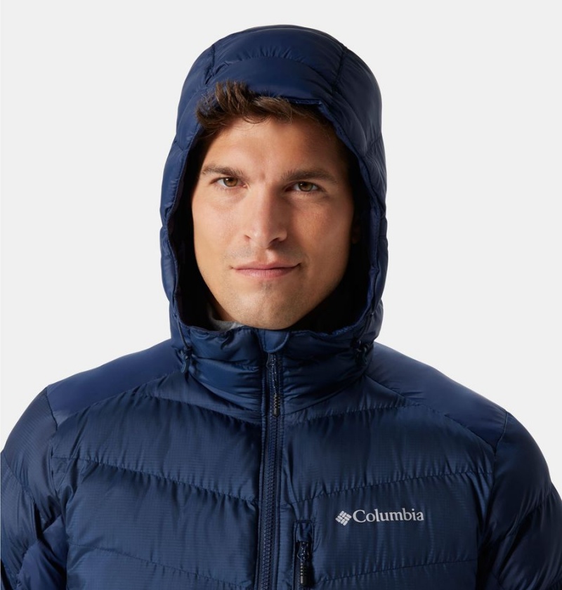 Navy Columbia Labyrinth Loop Omni Heat Infinity Hooded Insulated Men's Puffer Jacket | 28506IPHW