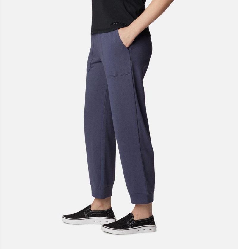 Navy Columbia Lodge French Terry Pull-On Women's Pants | 14879MJLO