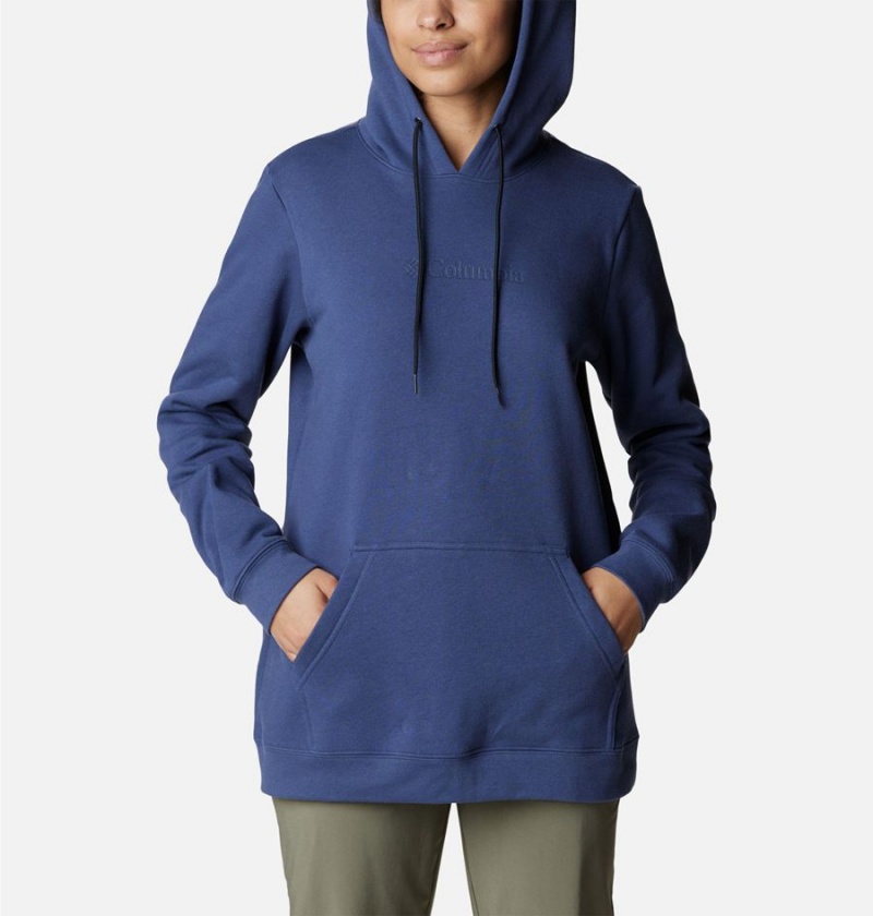 Navy Columbia Logo II Women's Hoodie | 78143MZRL