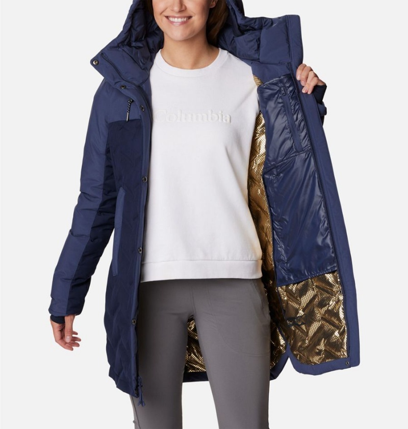 Navy Columbia Mountain Croo II Mid Down Women's Coats | 58176QKBW