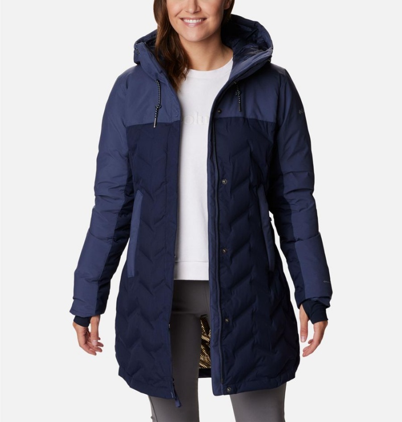 Navy Columbia Mountain Croo II Mid Down Women's Coats | 58176QKBW