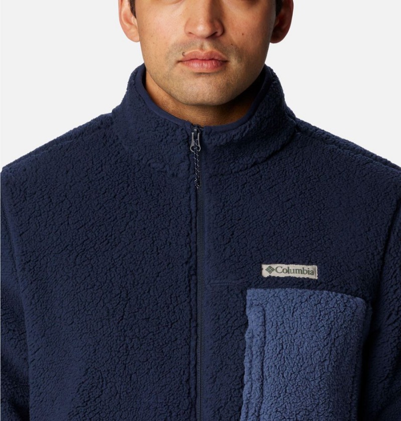 Navy Columbia Mountainside Heavyweight Sherpa Men's Fleece Jacket | 49503VWNX