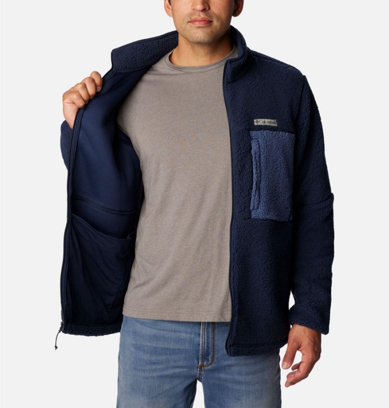 Navy Columbia Mountainside Heavyweight Sherpa Men's Fleece Jacket | 49503VWNX