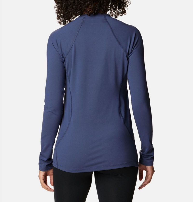 Navy Columbia Omni Heat Midweight Baselayer Crew Women's T-Shirt | 47520ETML