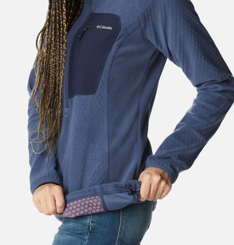 Navy Columbia Outdoor Tracks Half Zip Fleece Women's Pullover | 64951EGFN