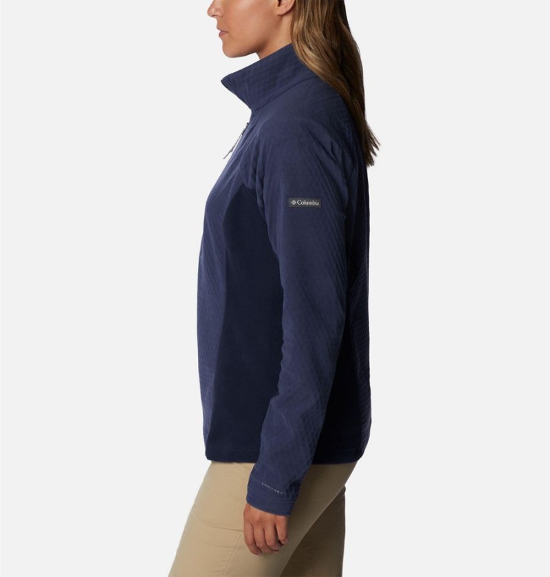 Navy Columbia Overlook Pass Half Zip Women's Pullover | 12375TEHM