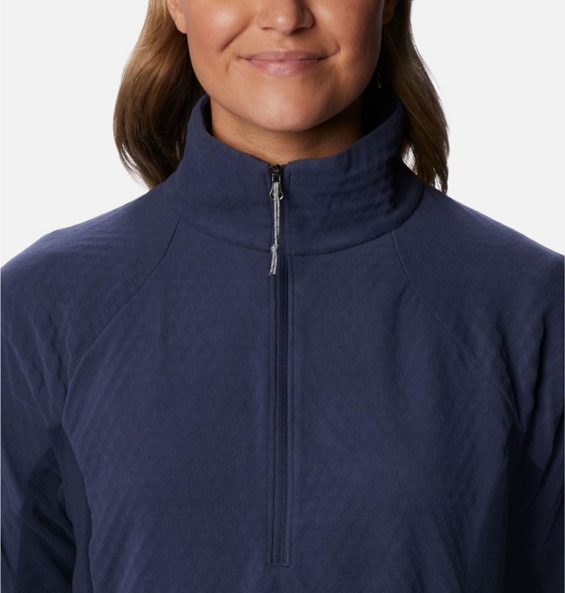 Navy Columbia Overlook Pass Half Zip Women's Pullover | 12375TEHM