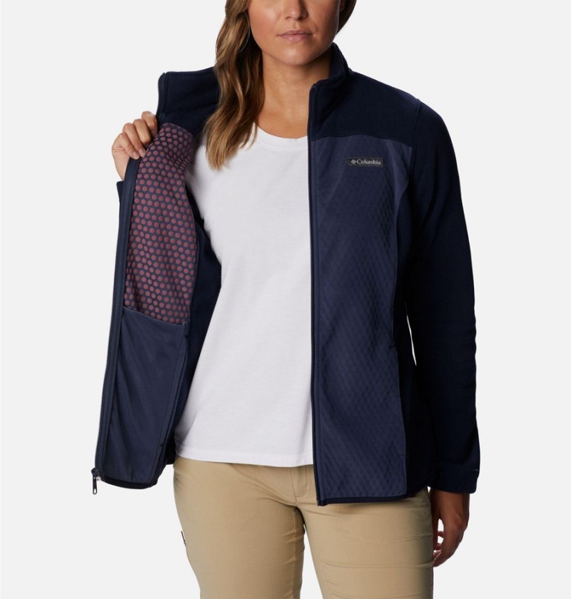 Navy Columbia Overlook Trail Full Zip Women's Fleece Jacket | 85402GYFZ