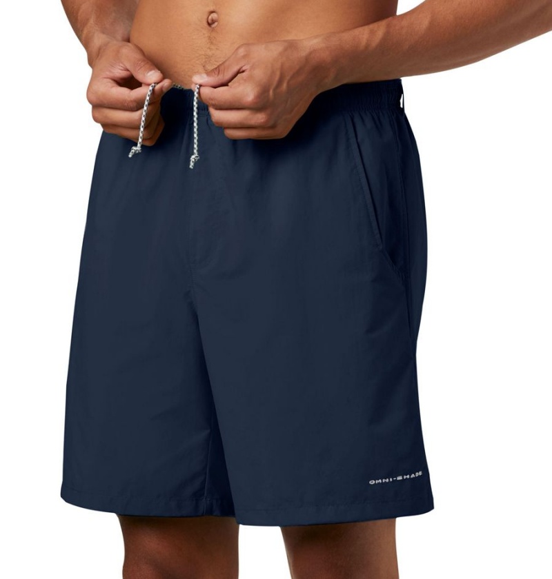 Navy Columbia PFG Backcast III Water Men's Shorts | 41368RMSZ