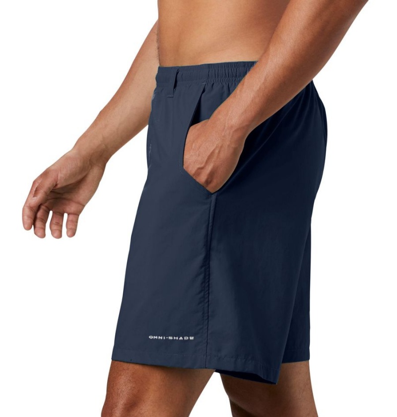 Navy Columbia PFG Backcast III Water Men's Shorts | 41368RMSZ