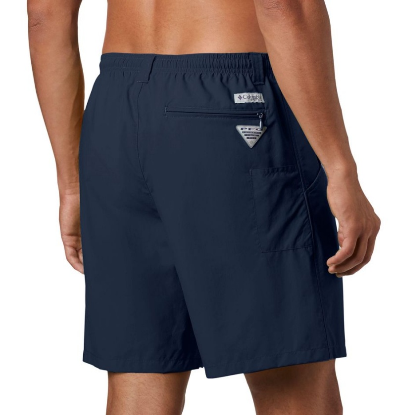 Navy Columbia PFG Backcast III Water Men's Shorts | 41368RMSZ