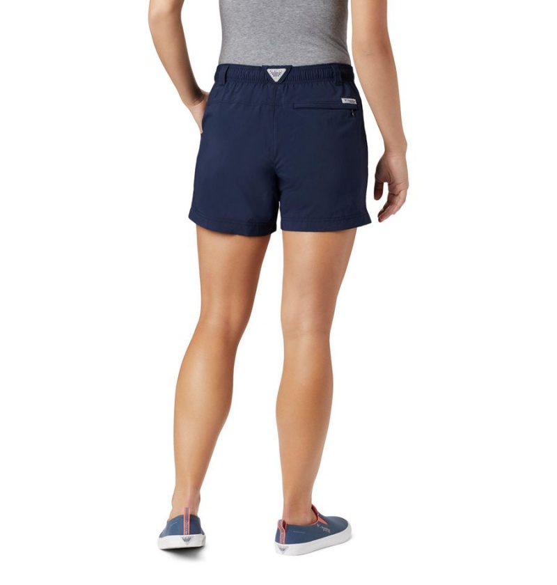 Navy Columbia PFG Backcast Water Women's Shorts | 76524AMPS