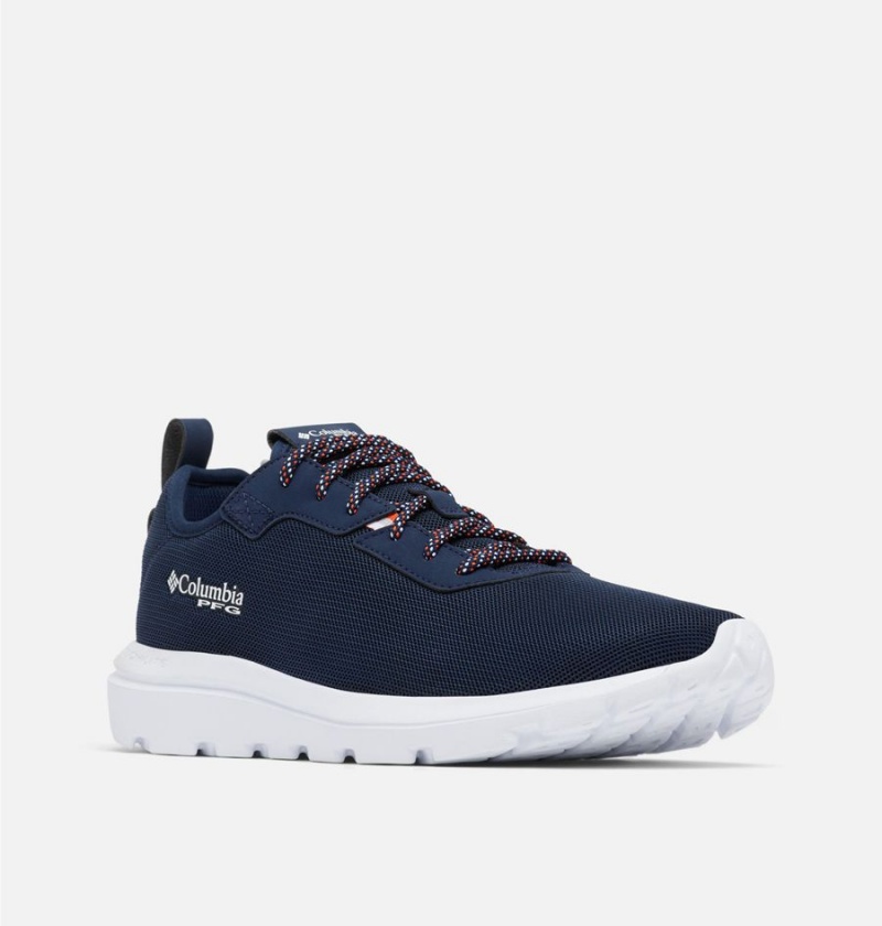 Navy Columbia PFG Low Drag Lite Men's Sneakers | 85760UALV