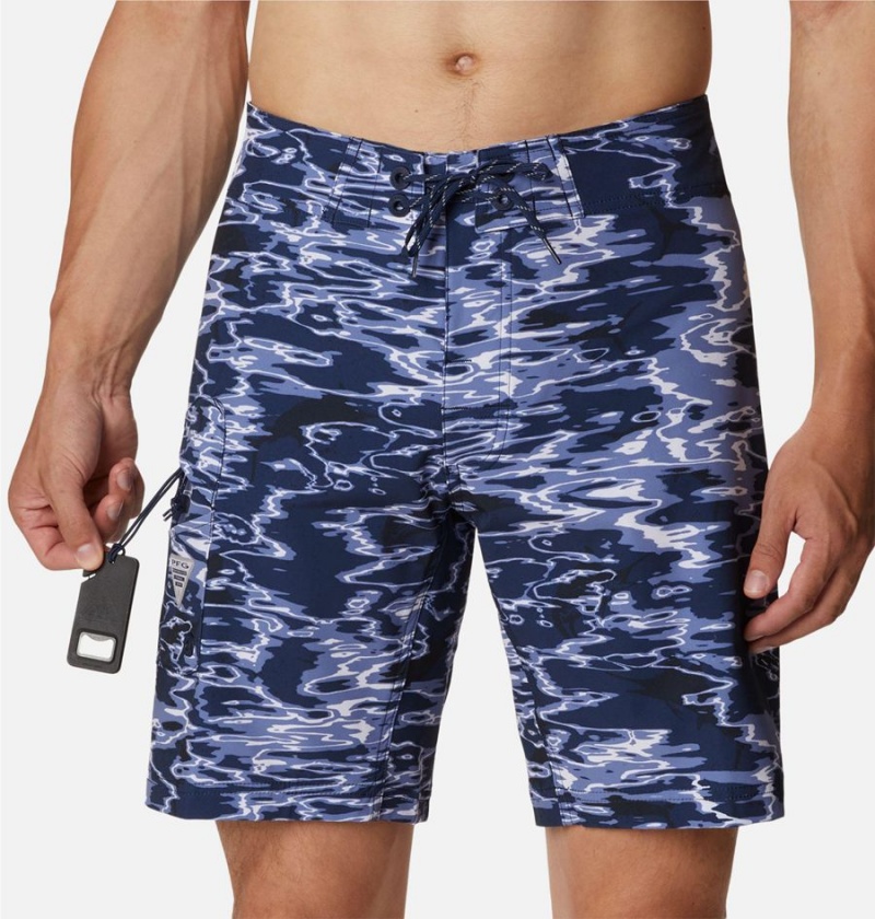 Navy Columbia PFG Offshore II Board Men's Shorts | 90472EQBR