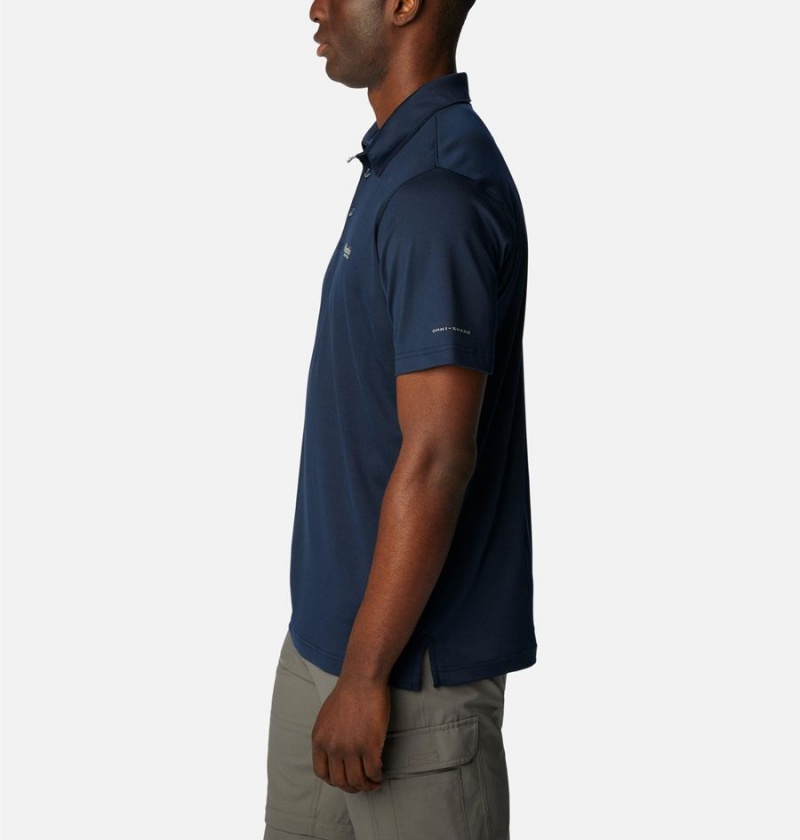 Navy Columbia PFG Slack Tide Stretch Men's Polo Shirt | 13897RUTC