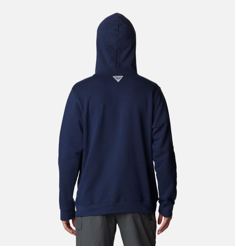 Navy Columbia PFG Sleeve II Graphic Men's Hoodie | 72903PZCT