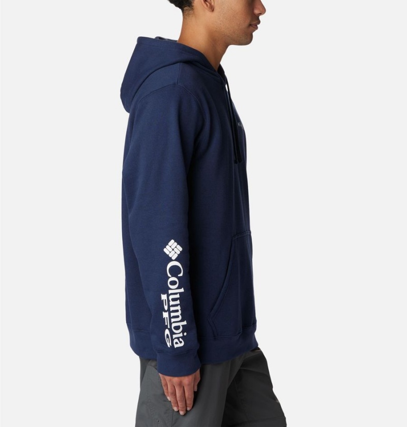 Navy Columbia PFG Sleeve II Graphic Men's Hoodie | 72903PZCT