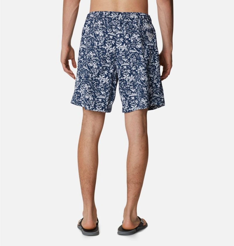 Navy Columbia PFG Super Backcast Water Men's Shorts | 82150WEPQ