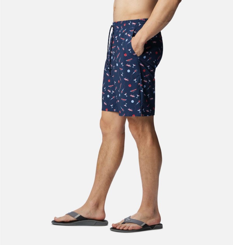 Navy Columbia PFG Super Slack Tide Hybrid Water Men's Shorts | 58460YETO