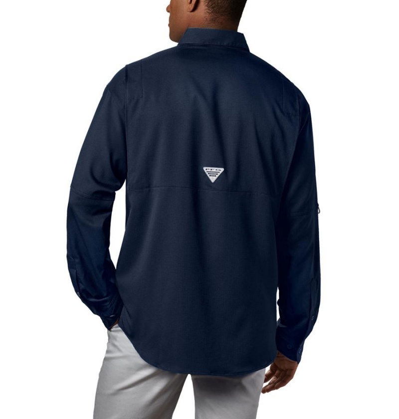 Navy Columbia PFG Tamiami II Long Sleeve Men's Shirt | 09135BMDJ