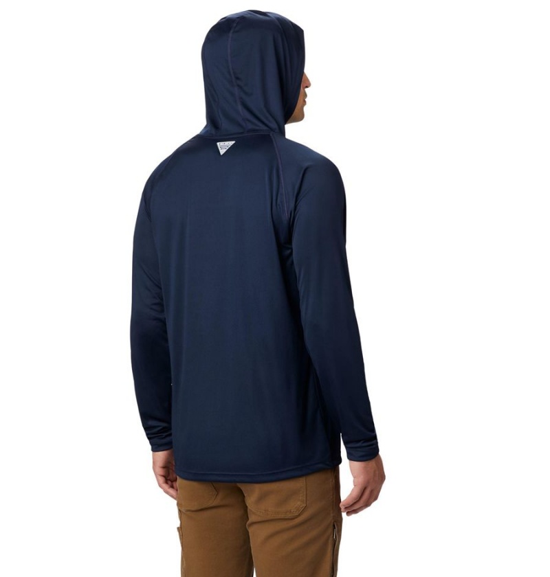 Navy Columbia PFG Terminal Tackle Men's Hoodie | 40731FSTM