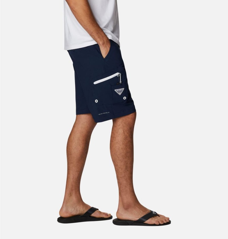 Navy Columbia PFG Terminal Tackle Men's Shorts | 67491LYKX