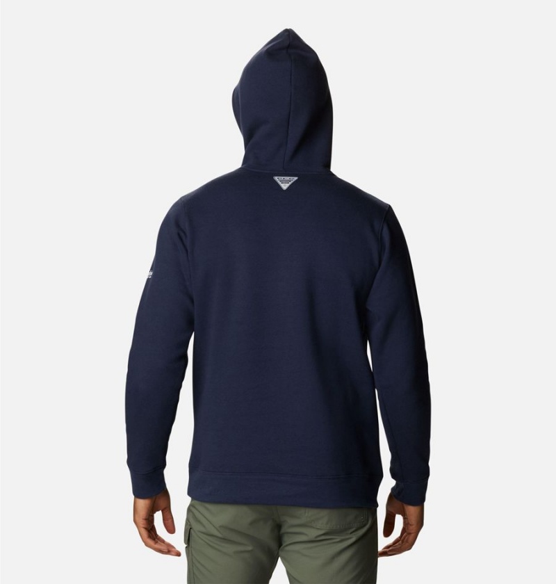 Navy Columbia PFG Triangle II Men's Hoodie | 18769AFLX