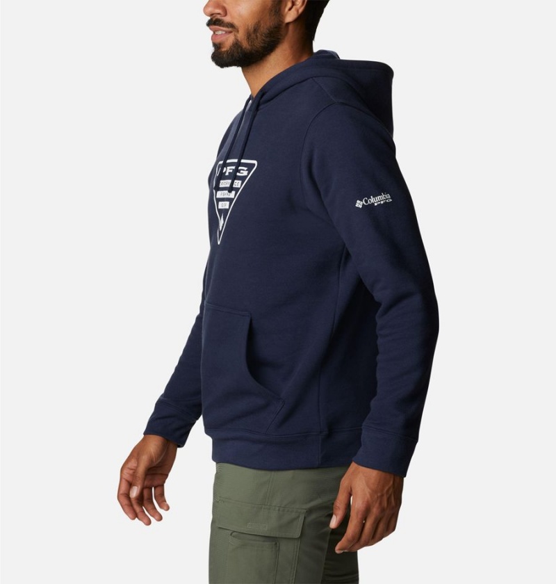 Navy Columbia PFG Triangle II Men's Hoodie | 18769AFLX