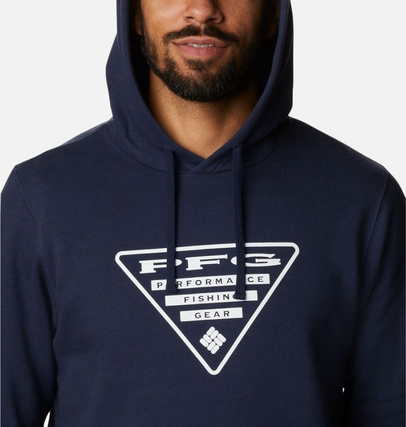 Navy Columbia PFG Triangle II Men's Hoodie | 18769AFLX