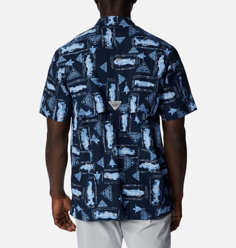 Navy Columbia PFG Trollers Best Short Sleeve Men's Shirt | 20861AHRT