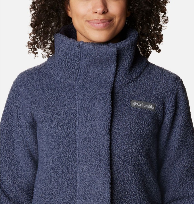 Navy Columbia Panorama Long Women's Fleece Jacket | 73549YUKX