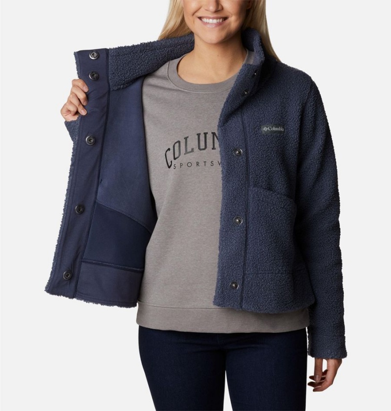 Navy Columbia Panorama Snap Women's Fleece Jacket | 25683OPTF