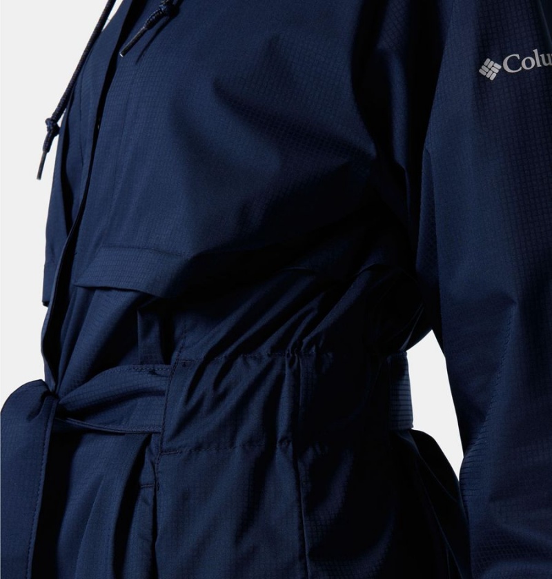 Navy Columbia Pardon My Trench Women's Rain Jacket | 75698UTZD