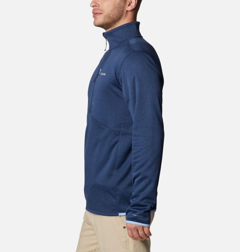 Navy Columbia Park View Fleece Half Zip Men's Pullover | 94201LXGK