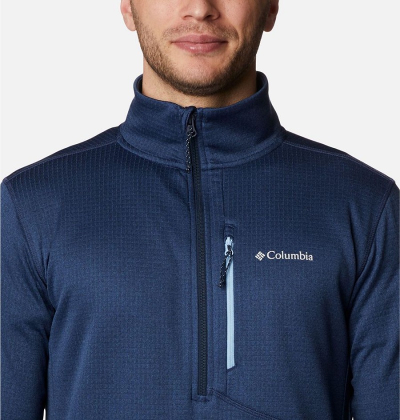 Navy Columbia Park View Fleece Half Zip Men's Pullover | 94201LXGK